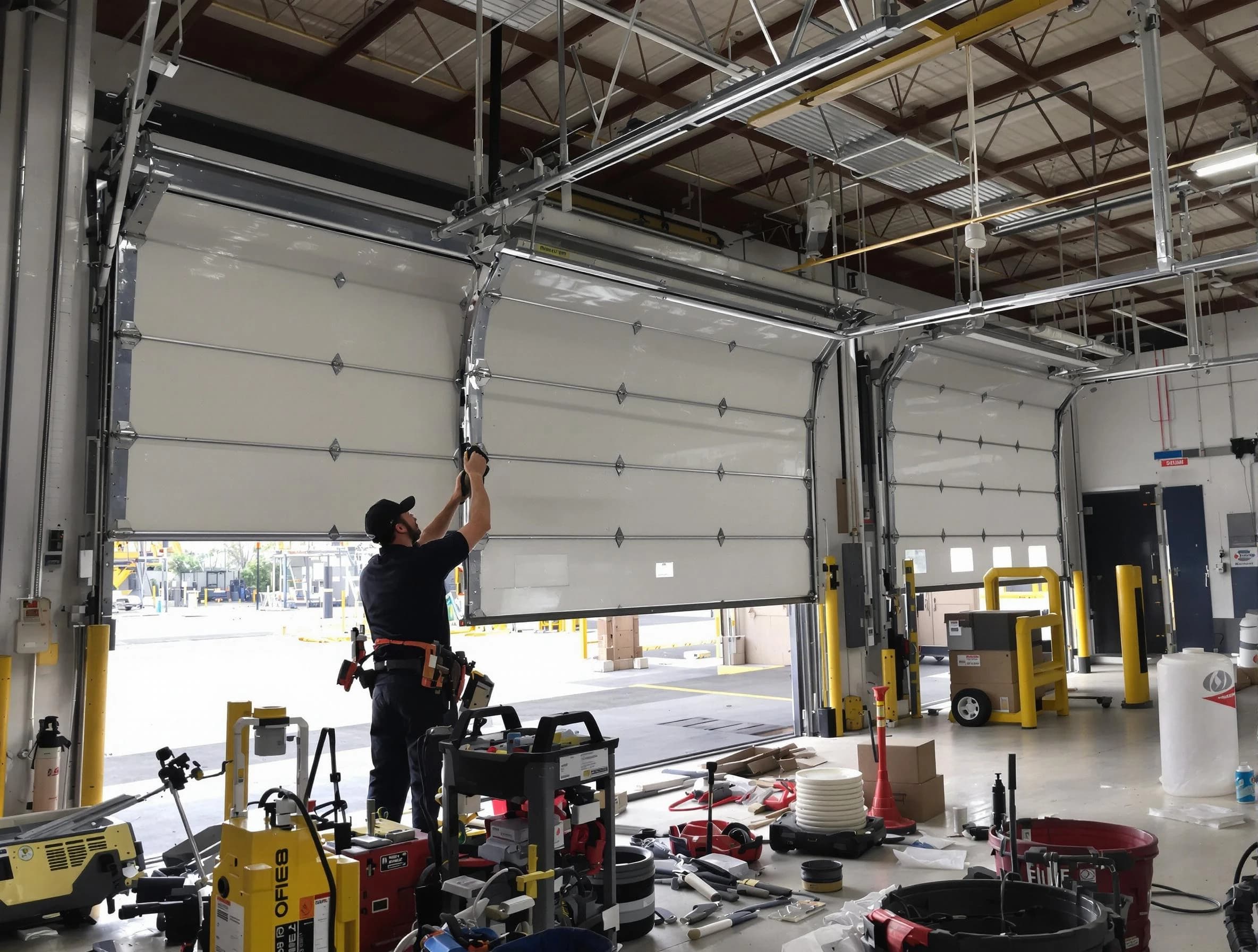 Portsmouth Garage Door Repair technician performing commercial garage door repair in Portsmouth