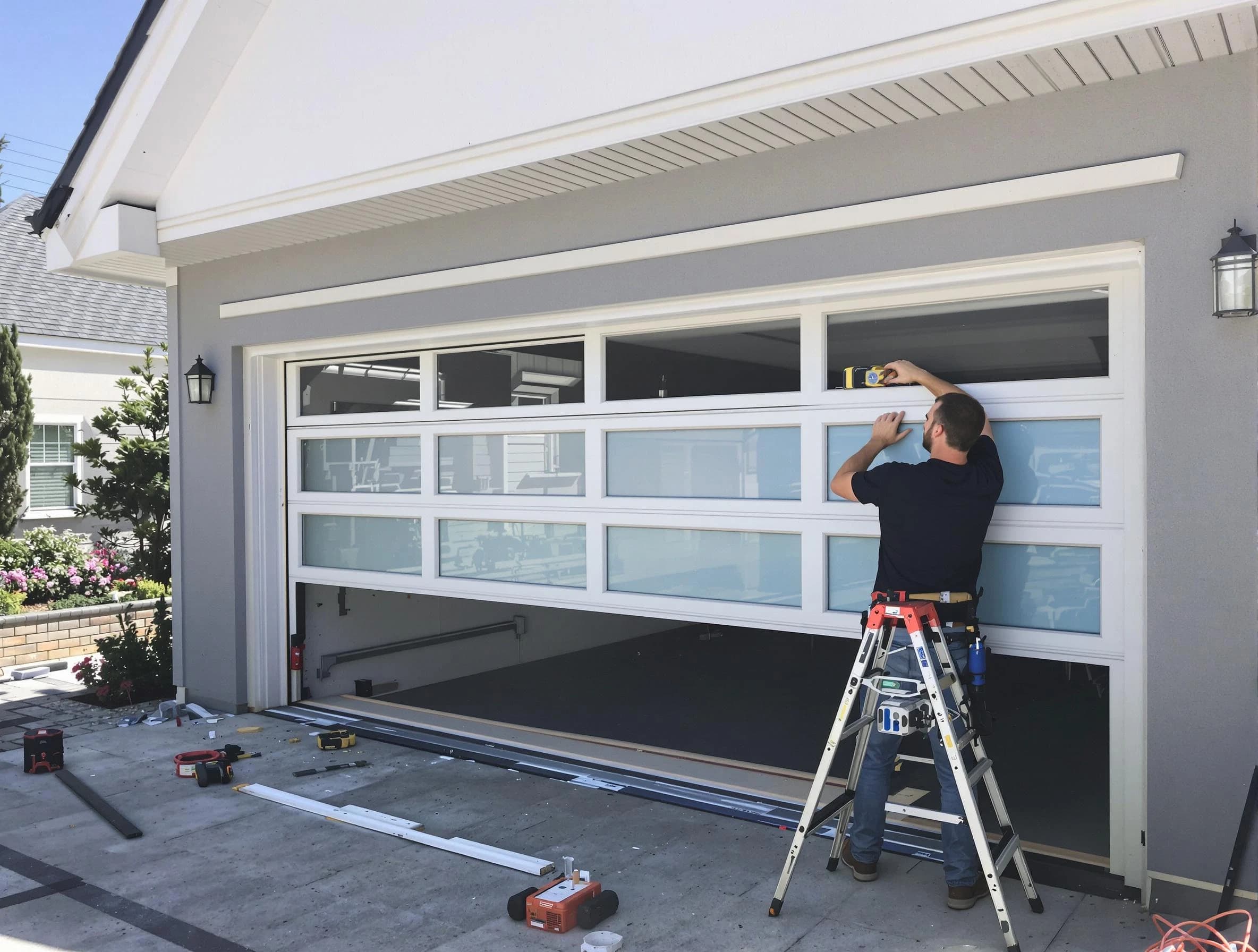 Portsmouth Garage Door Repair team performing garage door replacement in Portsmouth