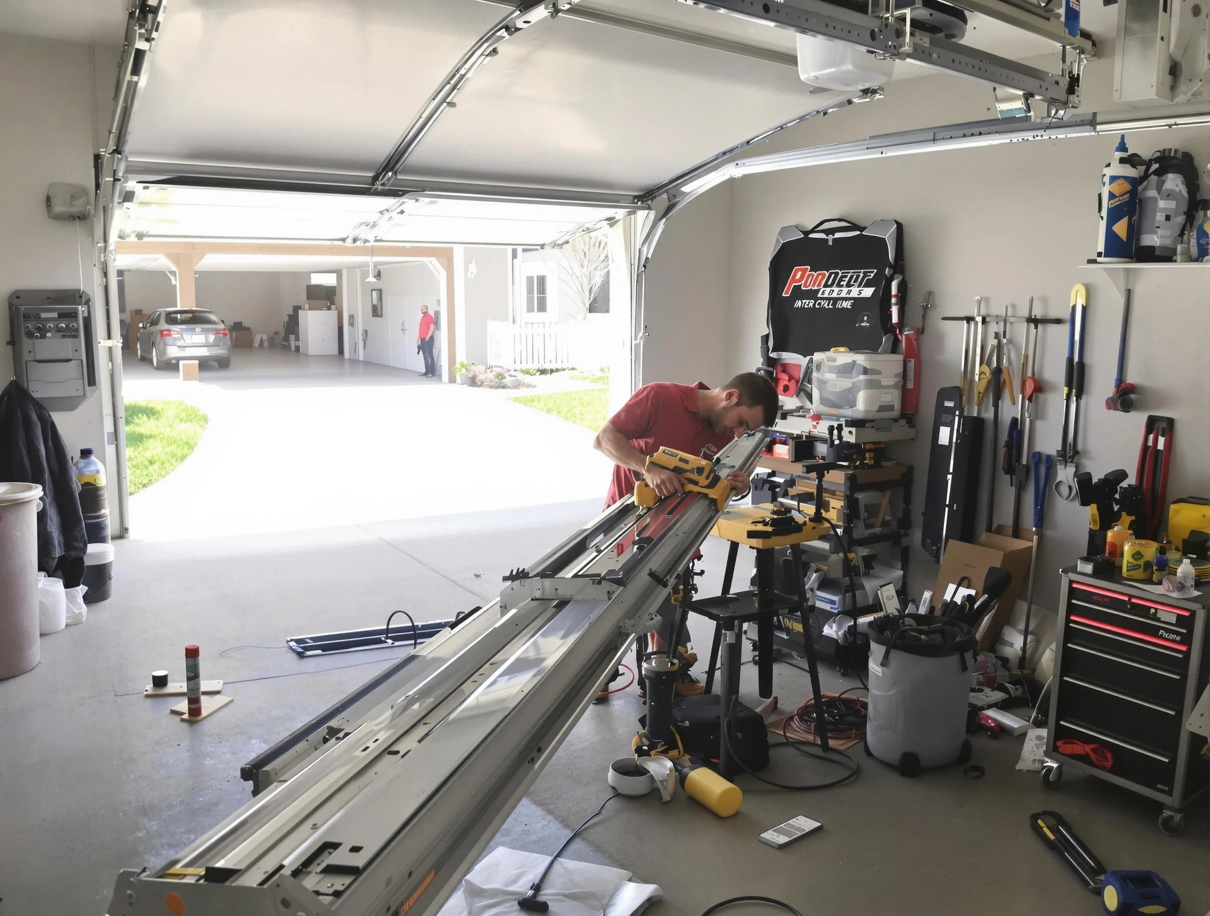 Portsmouth Garage Door Repair expert performing track repair in Portsmouth