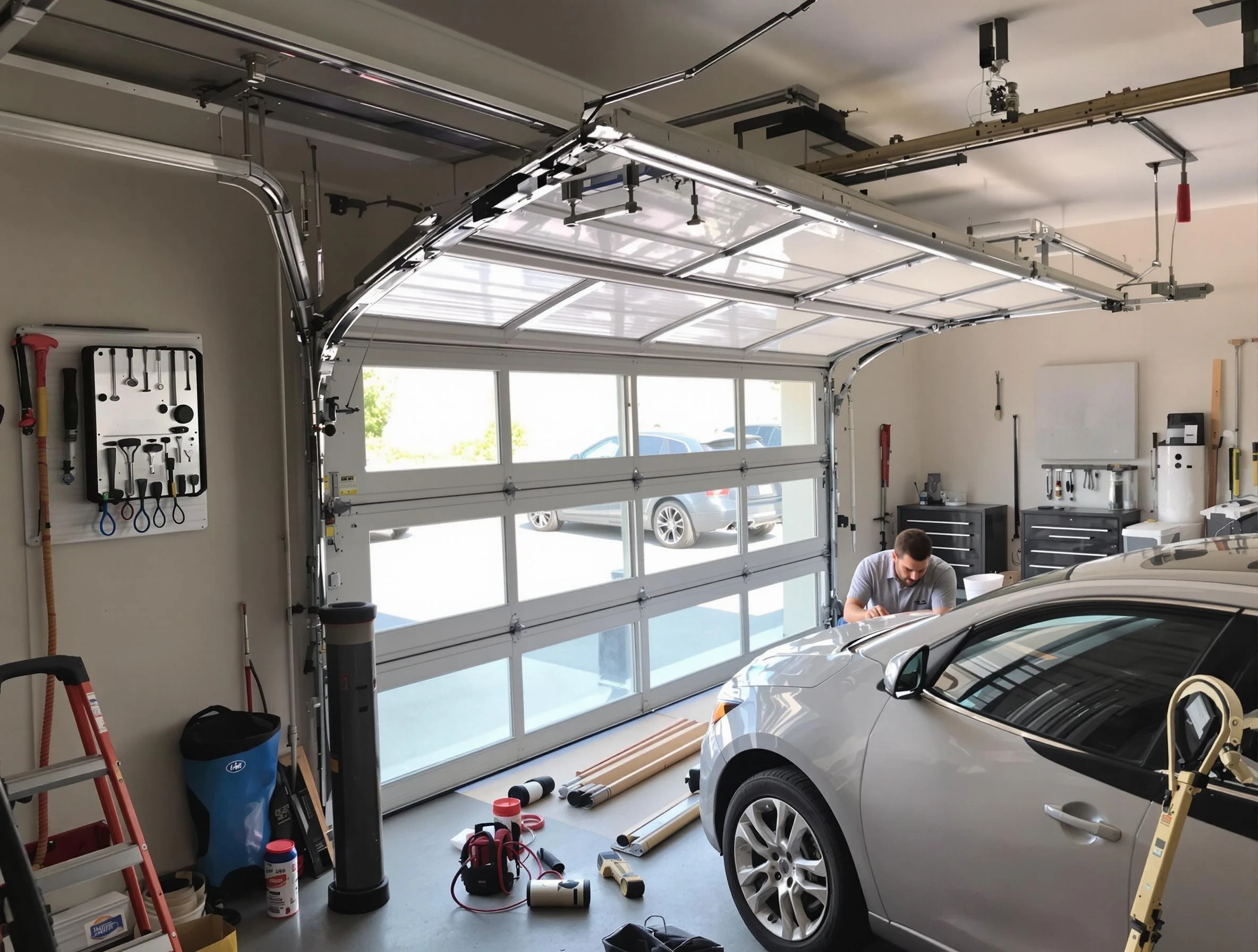 Garage door noise reduction service by Portsmouth Garage Door Repair in Portsmouth